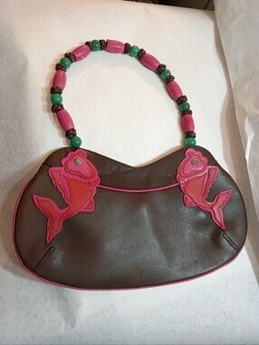 Shanghai Tang  Shoulder Women's Leather Y2K Bag